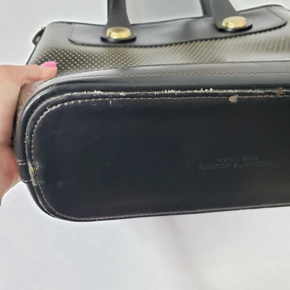 Vintage Dooney & Bourke black perforated leather large shoulder bag - Picture 9 of 13